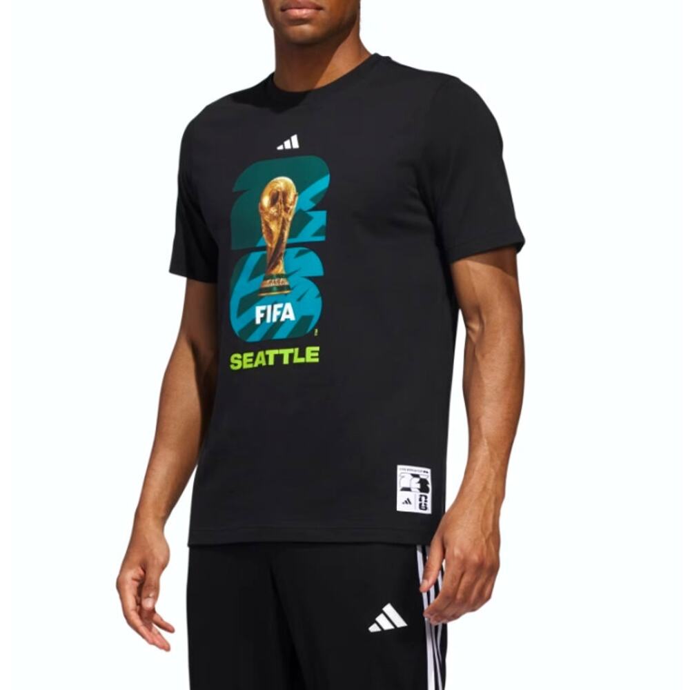 Adidas FIFA World Cup 26 Host City Seattle Graphic T-Shirt Black Size M